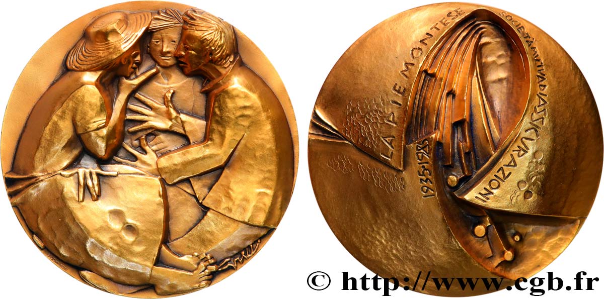 INSURANCES Médaille, Piemontese Assicurazioni, 50e anniversaire AU