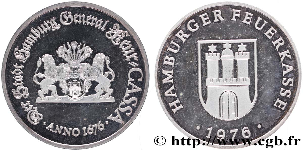INSURANCES Médaille, Hamburger Feuerkasse AU