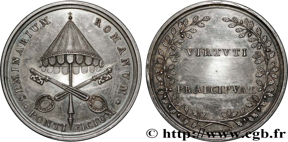 ITALY - PAPAL STATES - PIUS VII (Barnaba Chiaramonti) Médaille, Séminaire pontifical romain AU/AU