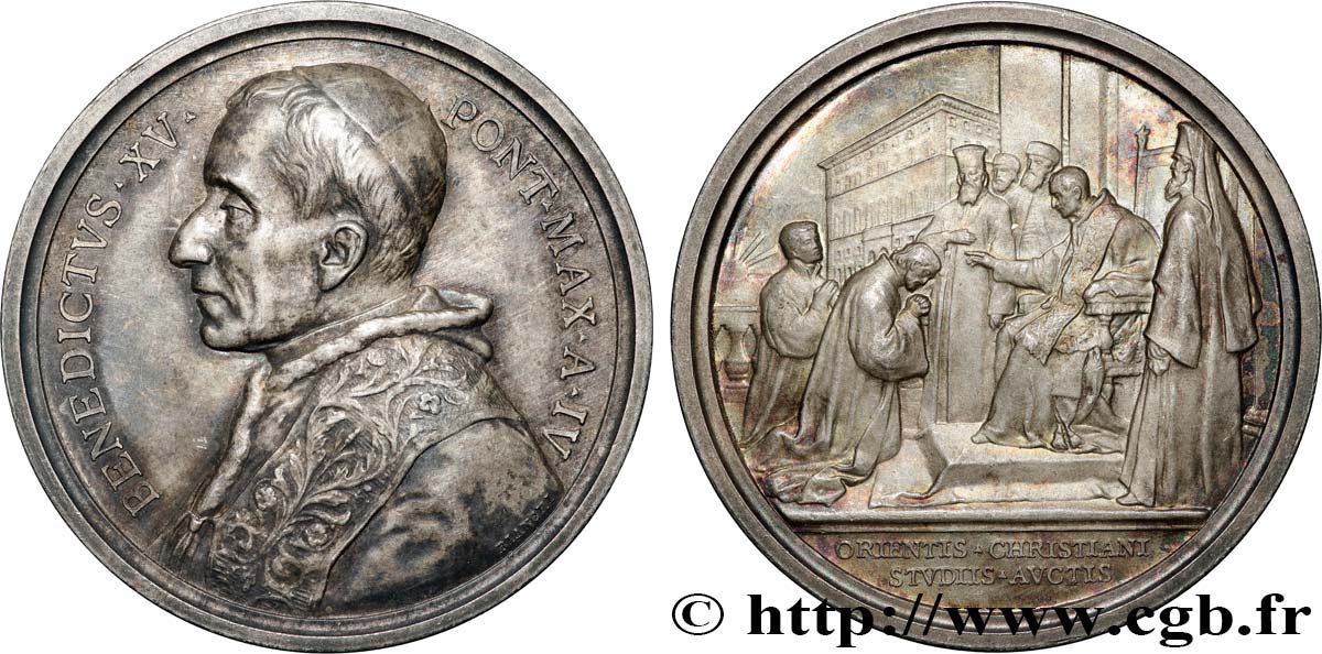 VATICAN - BENOîT XV (Giacomo Dalla Chiesa) Médaille, Fondation de l Institut pontifical d études orientales VZ/fST