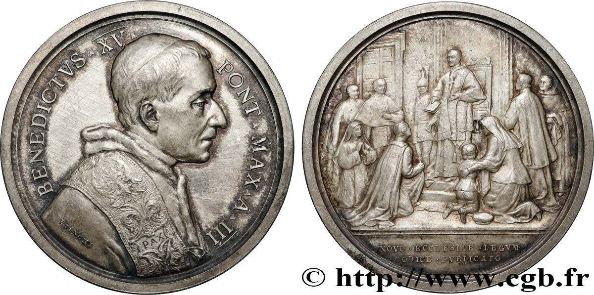 VATICAN - BENOîT XV (Giacomo Dalla Chiesa) Médaille, Promulgation du Code de droit canonique AU