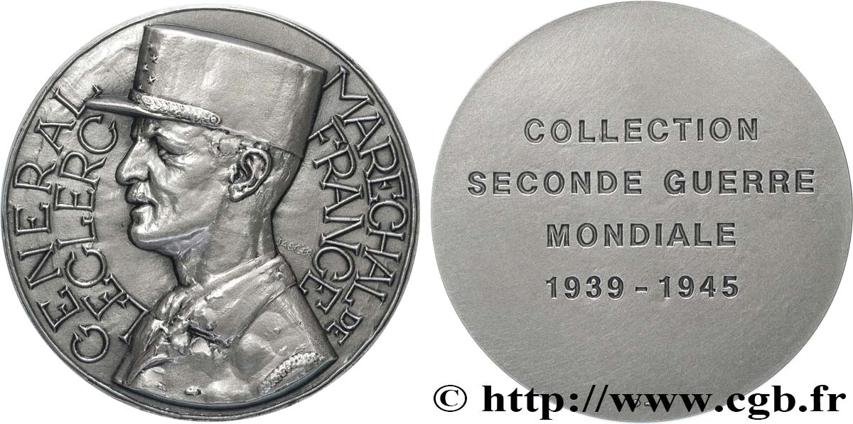 V REPUBLIC Médaille, Collection seconde guerre mondiale, Général Leclerc AU