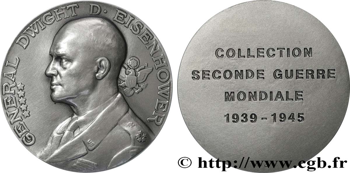 V REPUBLIC Médaille, Collection seconde guerre mondiale, Général Dwight D. Eisenhower AU