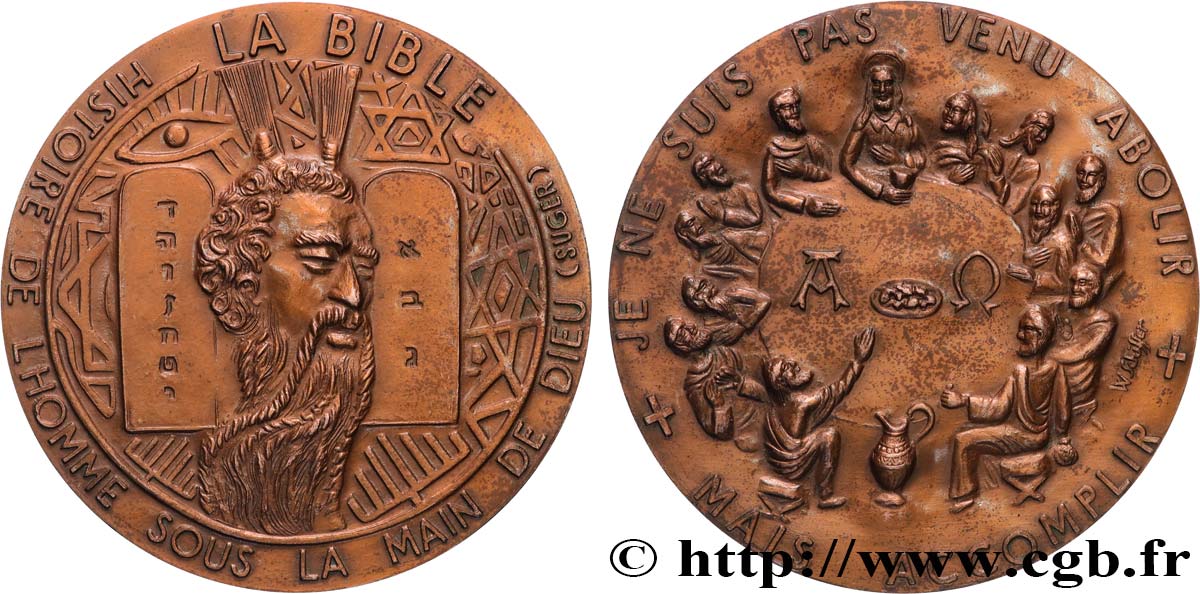 MÉDAILLES RELIGIEUSES Médaille, La Bible TTB+