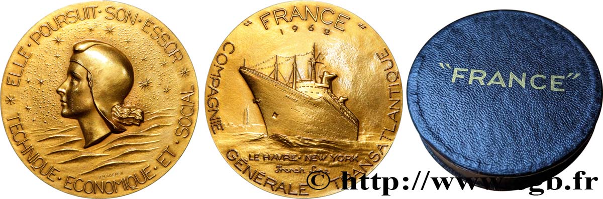 V REPUBLIC Médaille, Paquebot France AU