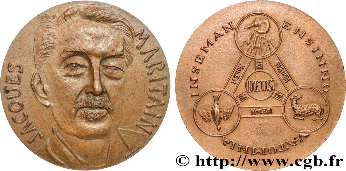 LITTÉRATURE : ÉCRIVAINS/ÉCRIVAINES - POÈTES Médaille, Jacques Maritain TTB+