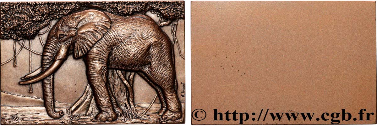 ANIMAUX Plaquette animalière - Éléphant, refrappe TTB+