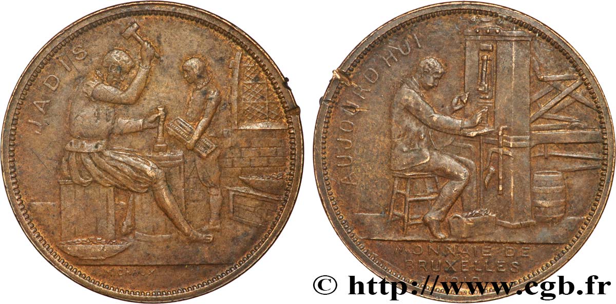 BELGIQUE - ROYAUME DE BELGIQUE - ALBERT Ier Souvenir de la Monnaie de Bruxelles TB+