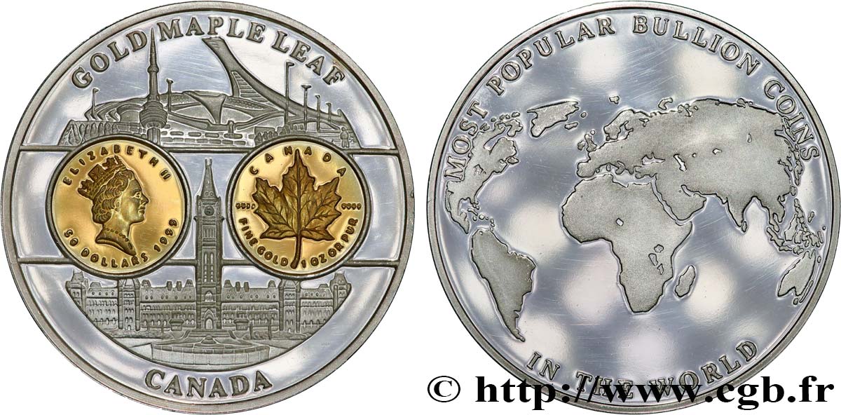 CANADá
 Médaille, Most popular bullion coins, Gold Maple Leaf EBC