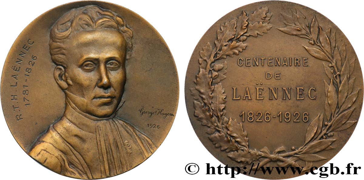 SCIENCES & SCIENTIFIQUES Médaille, Centenaire de René-Théophile-Hyacinthe Laennec AU