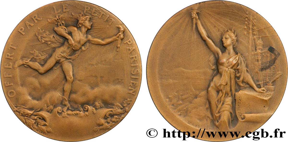TERCERA REPUBLICA FRANCESA Médaille, “Offert par le Petit Parisien” MBC+