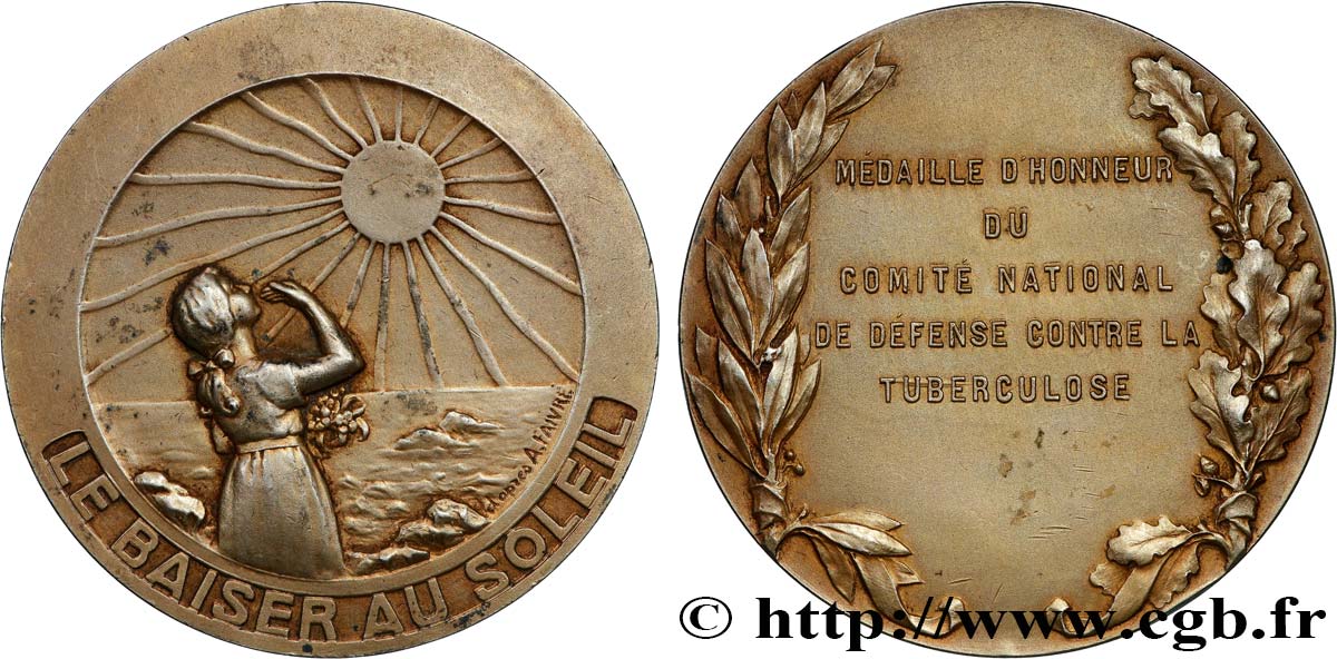 TROISIÈME RÉPUBLIQUE Médaille d’honneur, Le baiser au soleil TTB+