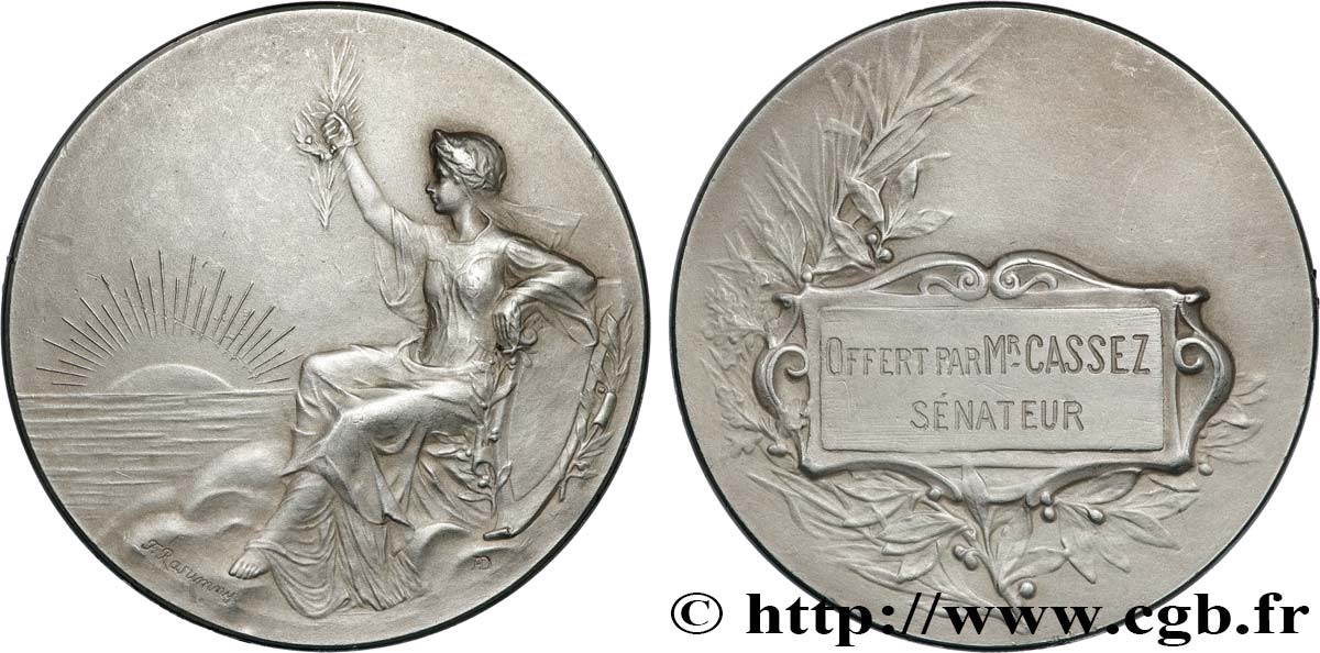 TROISIÈME RÉPUBLIQUE Médaille, Offerte par le sénateur Émile Cassez SUP