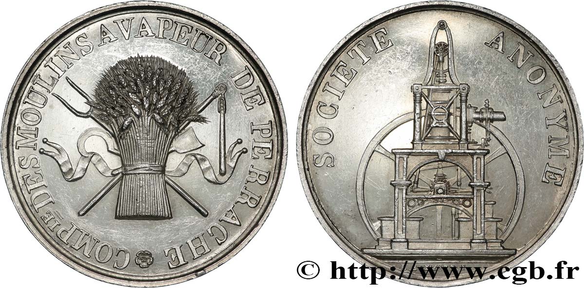 LOUIS-PHILIPPE I Médaille, Compagnie des moulins à vapeur de Perrache AU