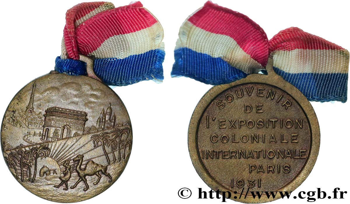 TROISIÈME RÉPUBLIQUE Médaille, Souvenir de l’exposition coloniale internationale SUP