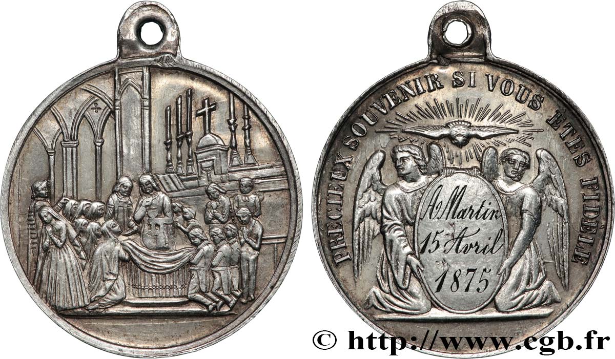 III REPUBLIC Médaille de communion AU