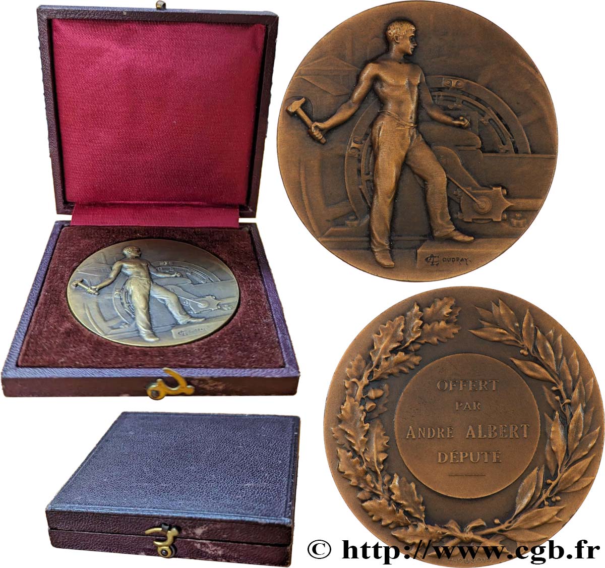 TROISIÈME RÉPUBLIQUE Médaille, offerte par André Albert SUP