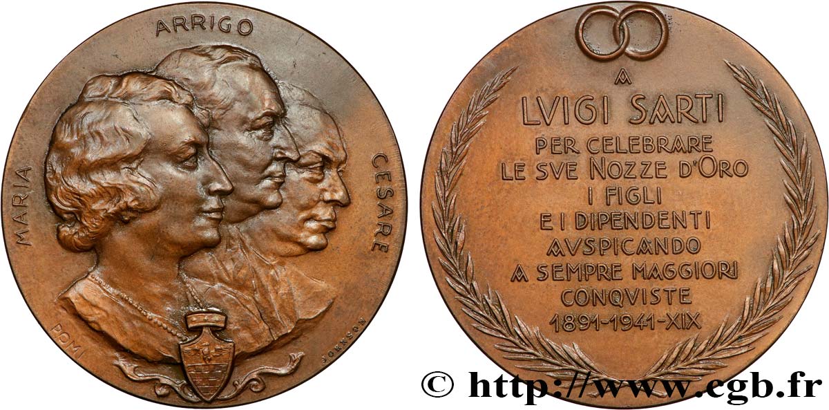 ITALY - VICTOR EMMANUEL III Médaille, Noces d’or AU