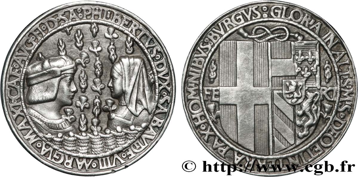 SAVOIE - DUCHÉ DE SAVOIE - PHILIBERT II Médaille, Mariage de Philibert II dit le Beau et  Marguerite d’Autriche, refrappe TTB+