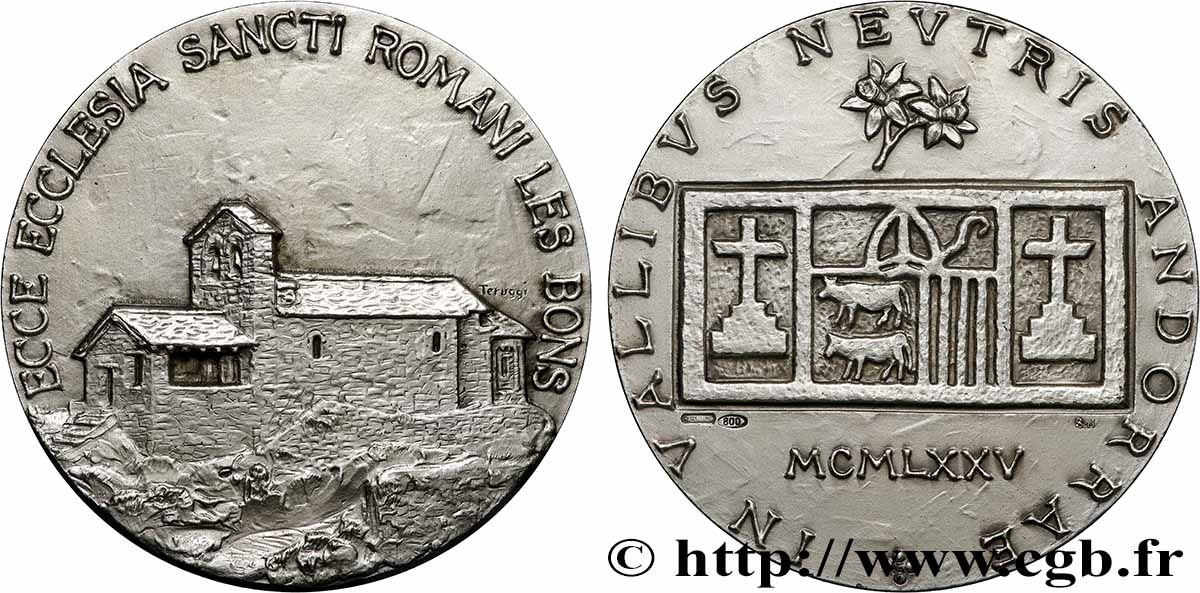 ANDORRE (PRINCIPAUTÉ) Médaille, Saint-Romain de Les Bons SUP