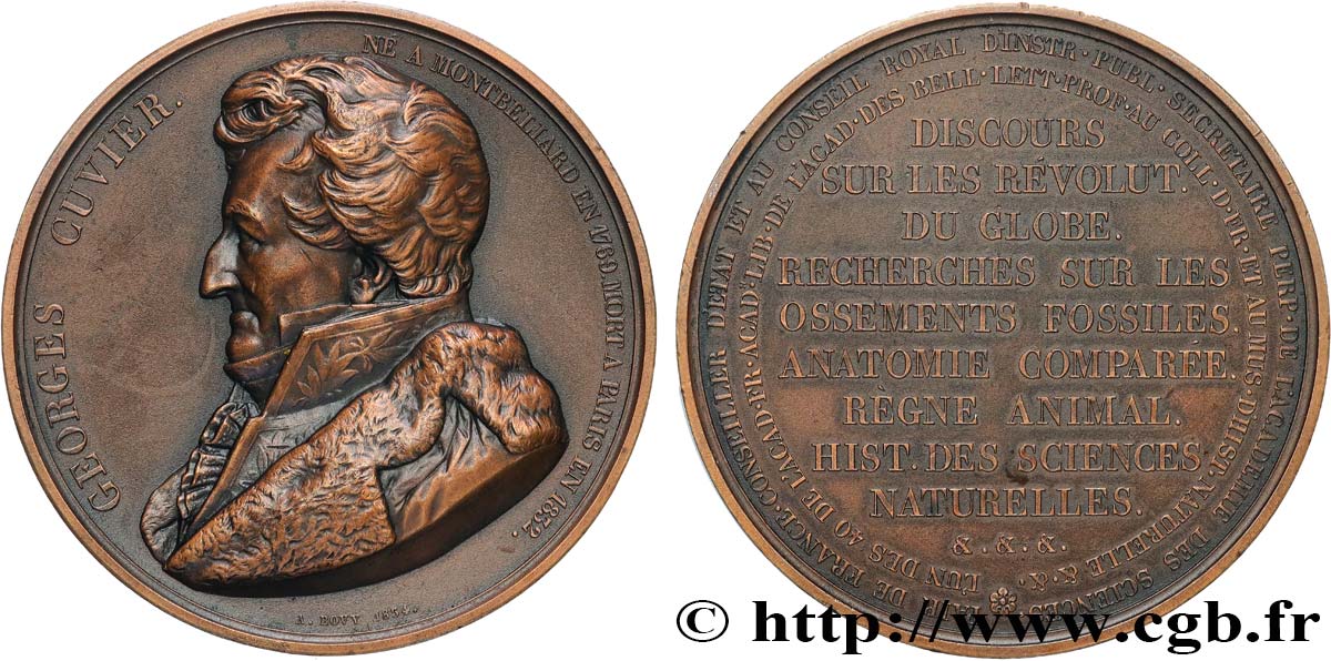 LOUIS-PHILIPPE Ier Médaille, Georges Cuvier, sa vie et ses oeuvres TTB+