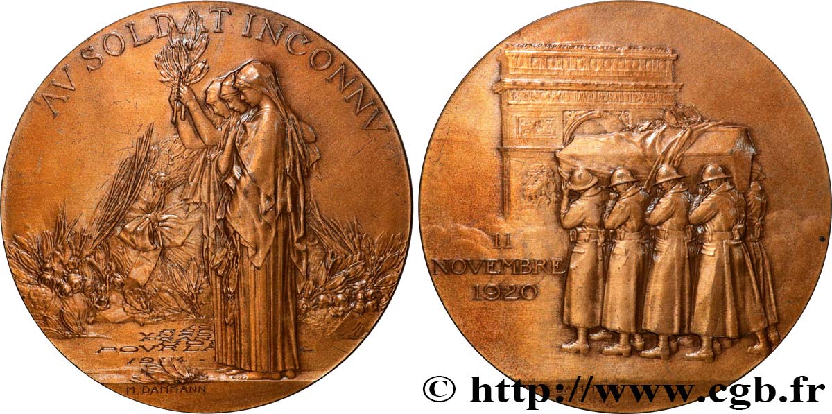 FUNFTE FRANZOSISCHE REPUBLIK Médaille, le Soldat Inconnu, refrappe fVZ