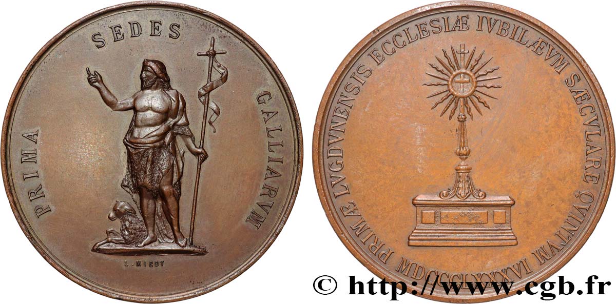MÉDAILLES RELIGIEUSES Médaille, Jubilé de l’Eglise de Lyon XF/AU