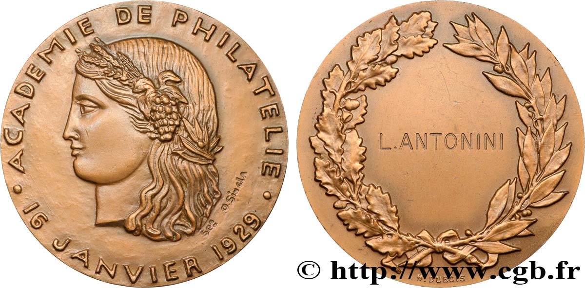 ACADÉMIES ET SOCIÉTÉS SAVANTES Médaille, Académie de philatélie AU