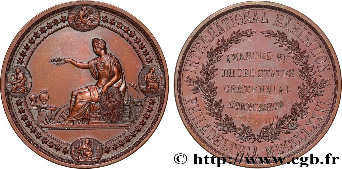ESTADOS UNIDOS DE AMÉRICA Médaille, Exposition de Philadelphie EBC