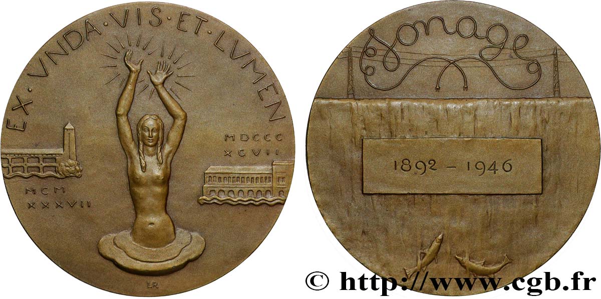QUARTA REPUBBLICA FRANCESE Médaille, Ondine et la lumière SPL