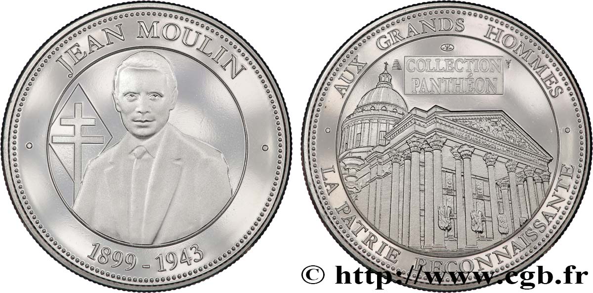 COLLECTION PANTHÉON - AUX GRANDS HOMMES Médaille, Jean Moulin SC