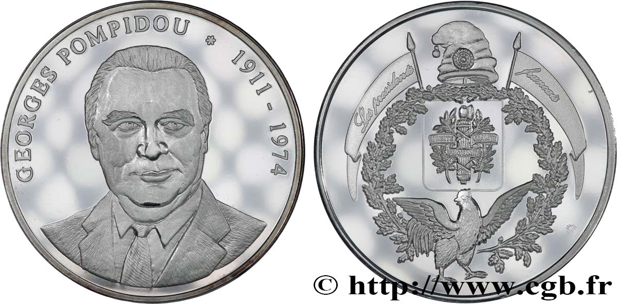 QUINTA REPUBLICA FRANCESA Médaille, Georges Pompidou, président de la République EBC