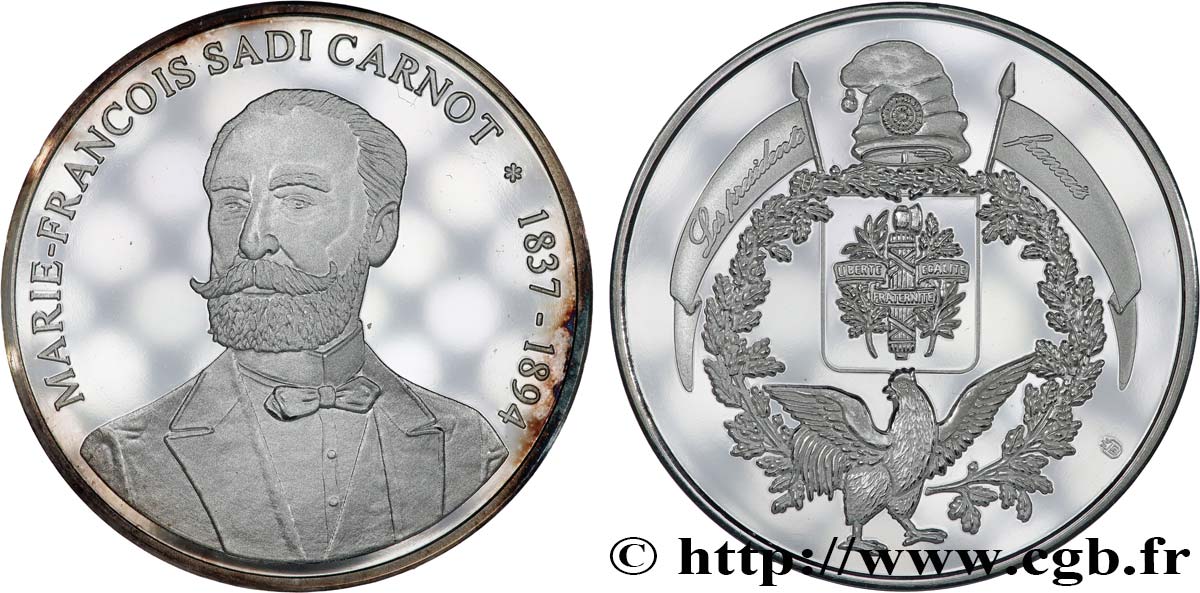 TROISIÈME RÉPUBLIQUE Médaille, Marie-François Sadi Carnot, président de la République SUP