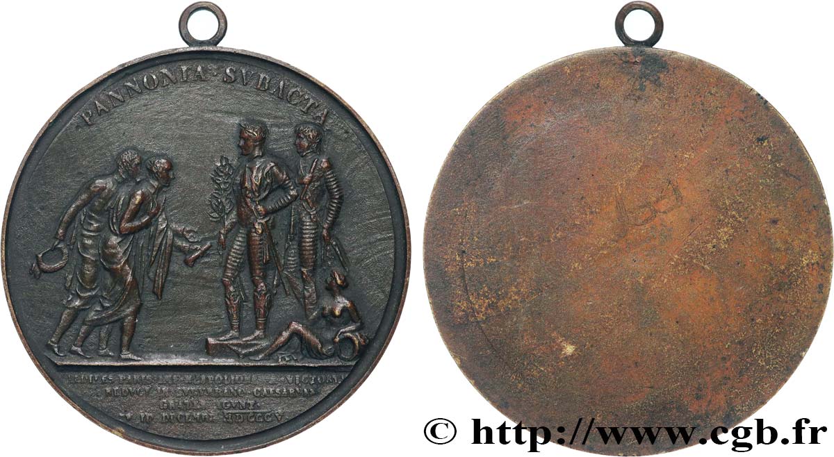 PREMIER EMPIRE Médaille, Députation des maires de Paris à Schoenbrunn - Victoire de Wertingen, tirage uniface TTB+