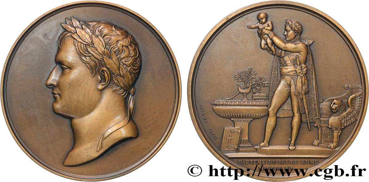 PREMIER EMPIRE Médaille, Baptême du roi de Rome, refrappe TTB+