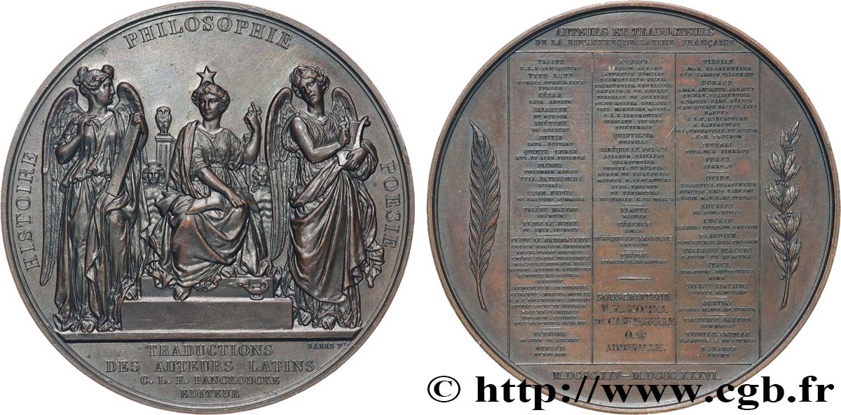 LITTÉRATURE : ÉCRIVAINS/ÉCRIVAINES - POÈTES Médaille, Traductions des auteurs latins, souscripteur SUP