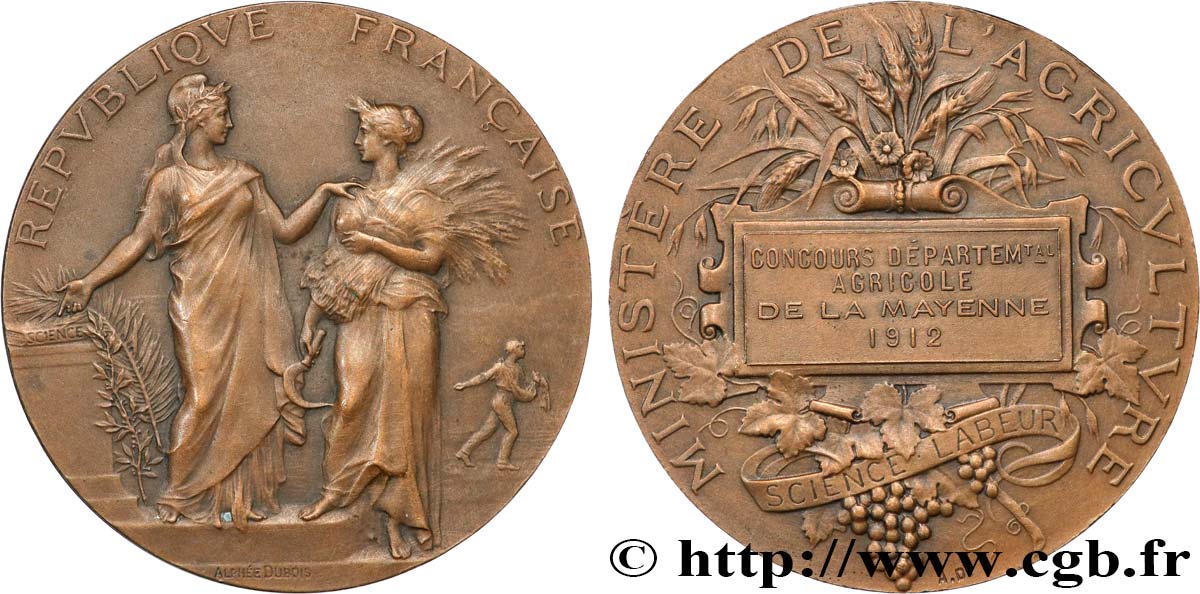 TERZA REPUBBLICA FRANCESE Médaille de récompense, Concours départemental agricole q.SPL