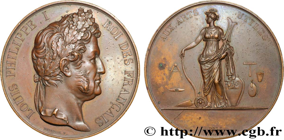 LUDWIG PHILIPP I Médaille, Aux Arts utiles SS