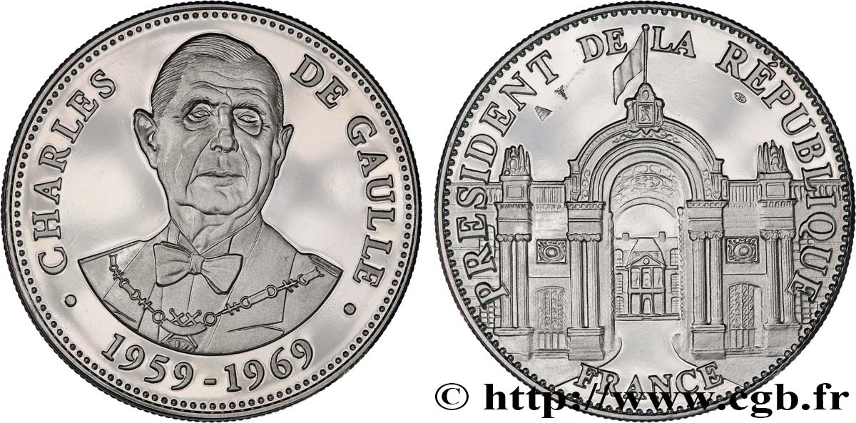 CINQUIÈME RÉPUBLIQUE Médaille, Charles de Gaulle, président de la République SPL
