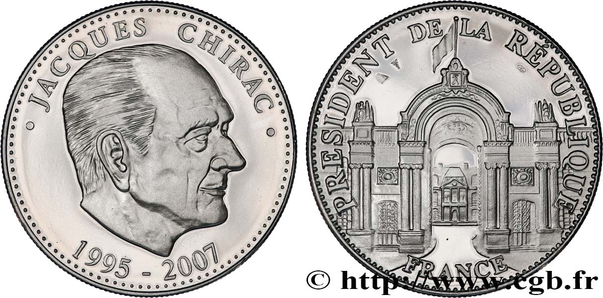 QUINTA REPUBLICA FRANCESA Médaille, Jacques Chirac, président de la République SC