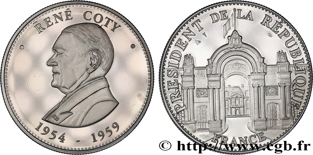 TROISIÈME RÉPUBLIQUE Médaille, René Coty, président de la République SPL