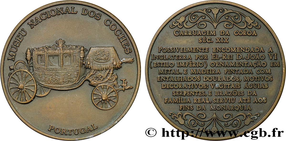 PORTUGAL Médaille, Museu Nacional dos coches VZ