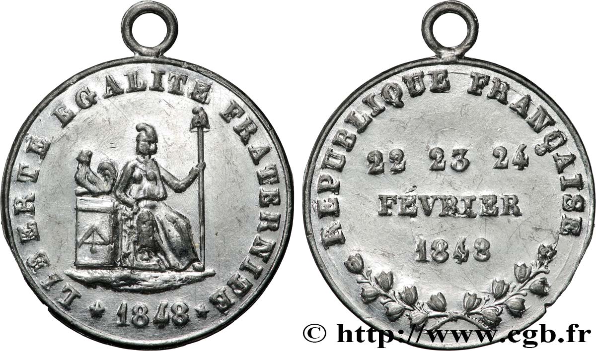 DEUXIÈME RÉPUBLIQUE Médaille, Journées de février AU