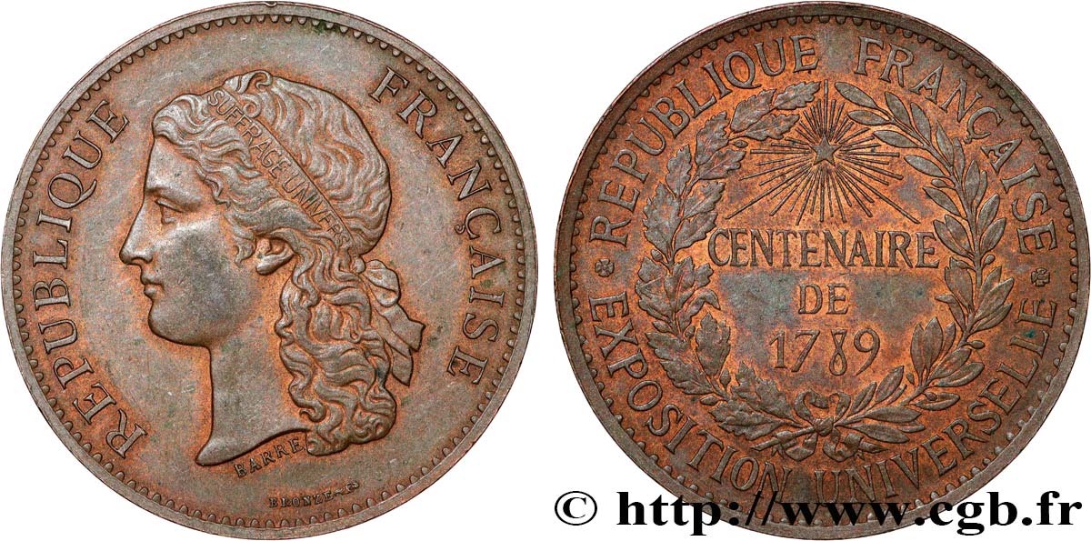 TROISIÈME RÉPUBLIQUE Médaille, Centenaire de 1789 TTB+