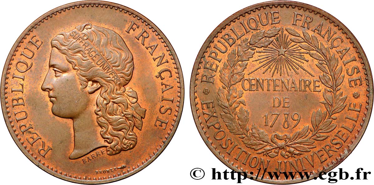TROISIÈME RÉPUBLIQUE Médaille, Centenaire de 1789 fme_447205 Médailles