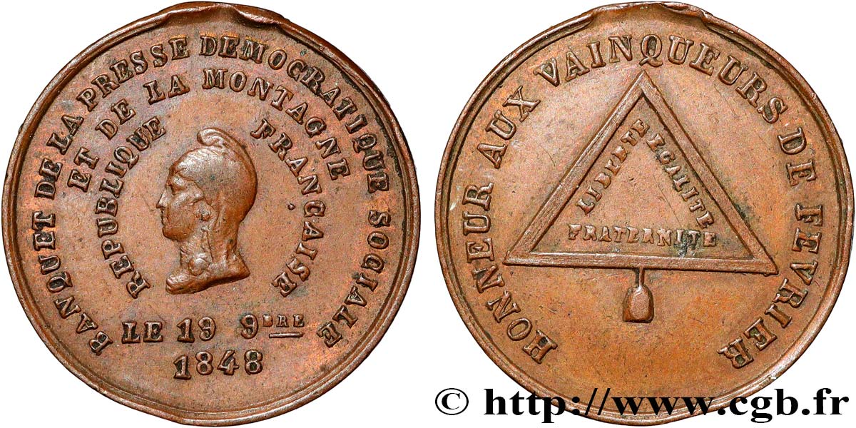 II REPUBLIC Médaille, Hommage aux vainqueurs de février AU