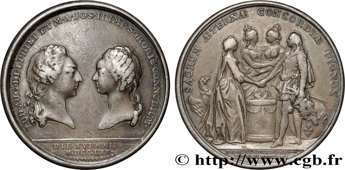 DAUPHINÉ - LOUIS X, DAUPHIN (futur LOUIS XVI) Médaille, Mariage du dauphin q.BB