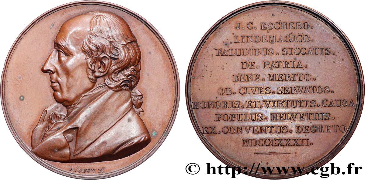 SUIZA Médaille, Johann Conrad Escher von der Linth EBC