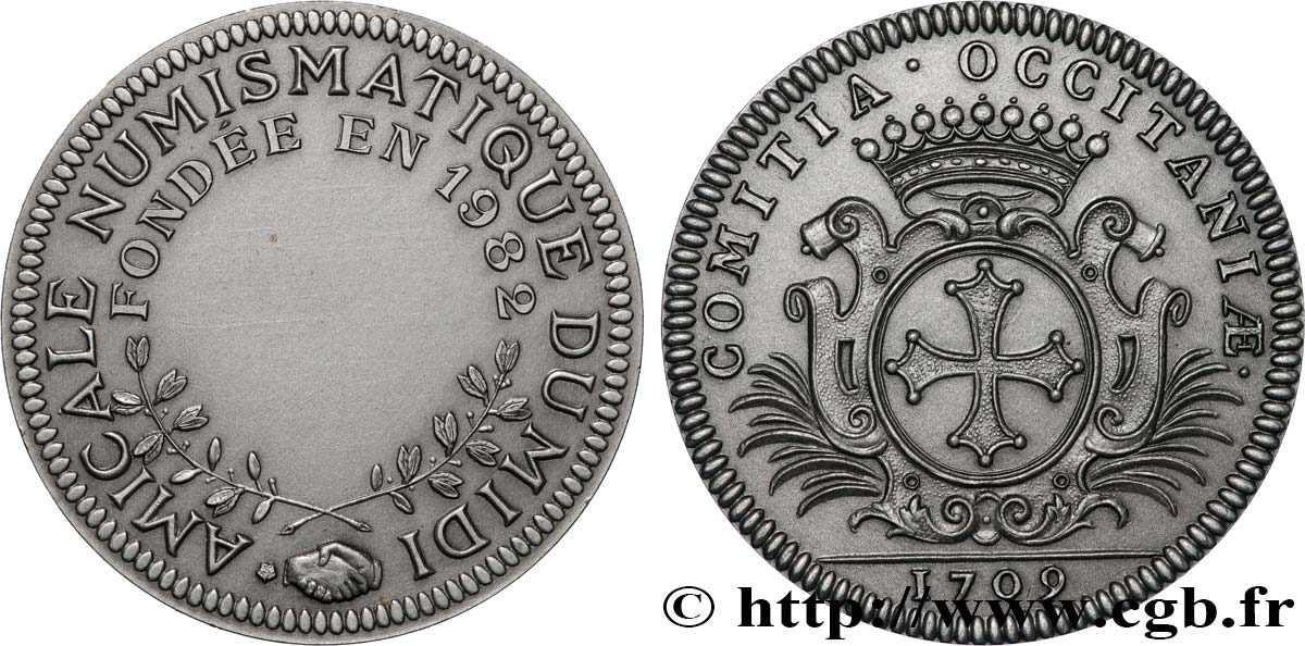 CINQUIÈME RÉPUBLIQUE Médaille, États de Languedoc, Amicale numismatique du midi SUP