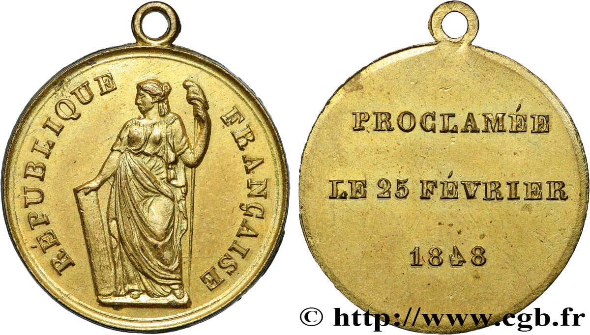 DEUXIÈME RÉPUBLIQUE Médaille, Proclamation de la Deuxième République SUP/TTB+